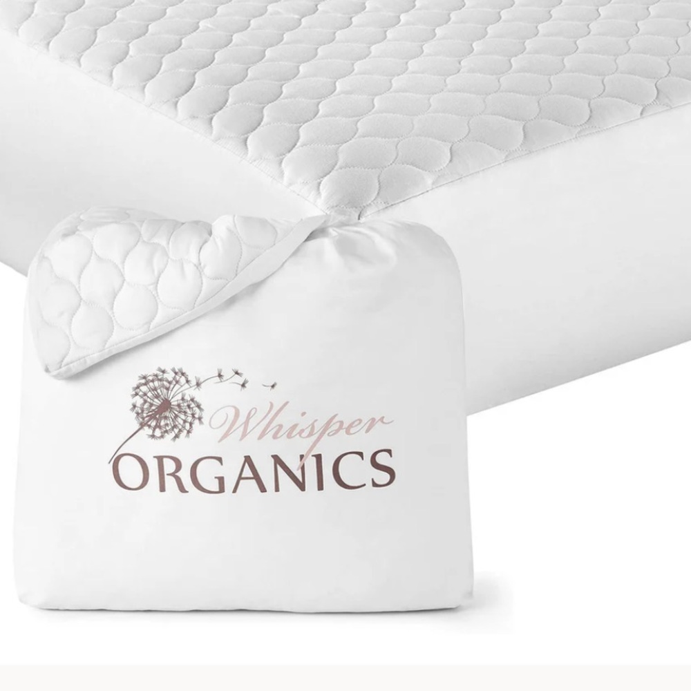 Whisper Organics 100% Organic Cotton Quilted Mattress Pad Protector